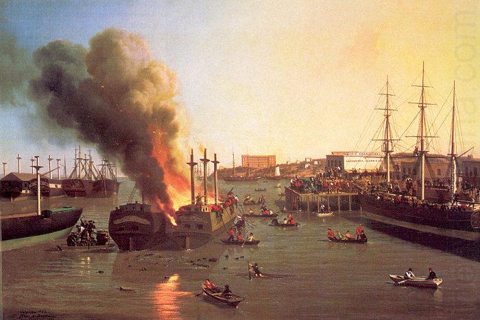 Fire in San Francisco Bay, Nahl, Charles Christian